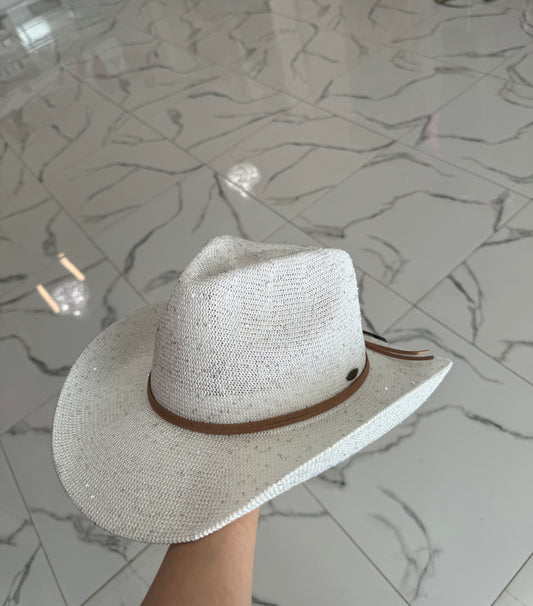 White Glitter Cowgirl Hat
