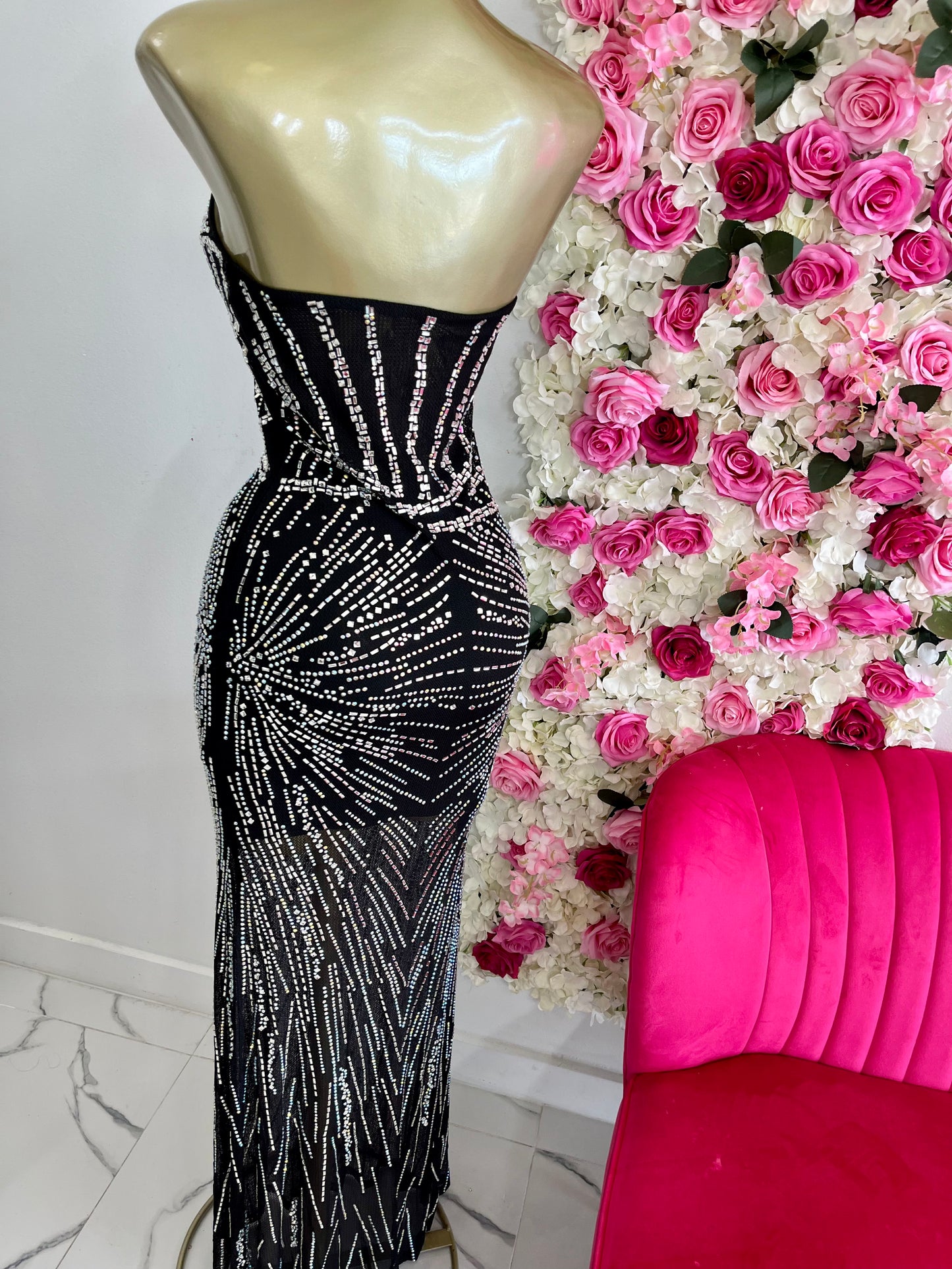 Xylie Rhinestone Gown Dress