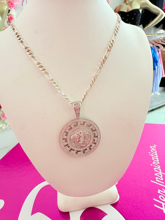 Cadena y dije Medusa Plata
