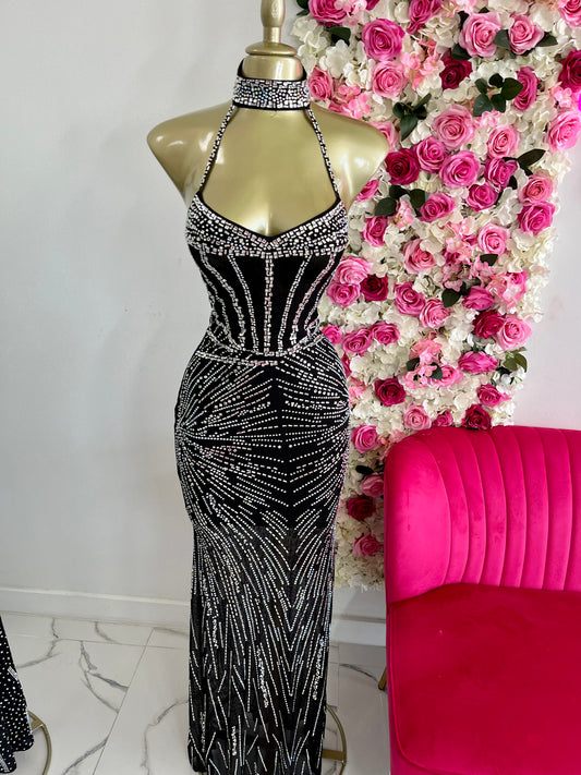 Xylie Rhinestone Gown Dress