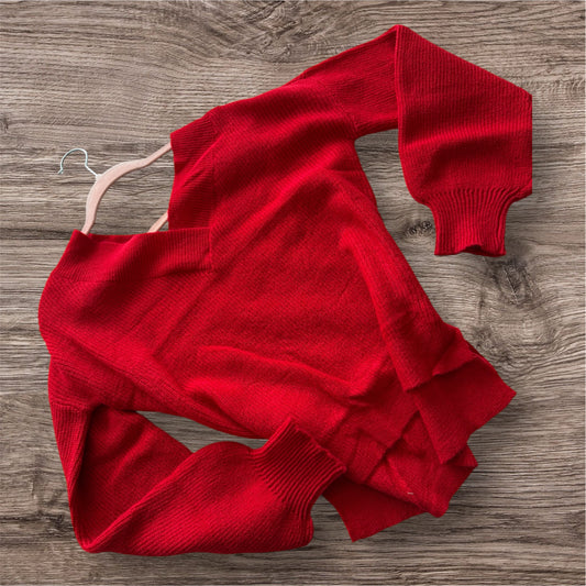 Red oversized sweater