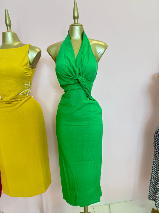 Green Halter Dress