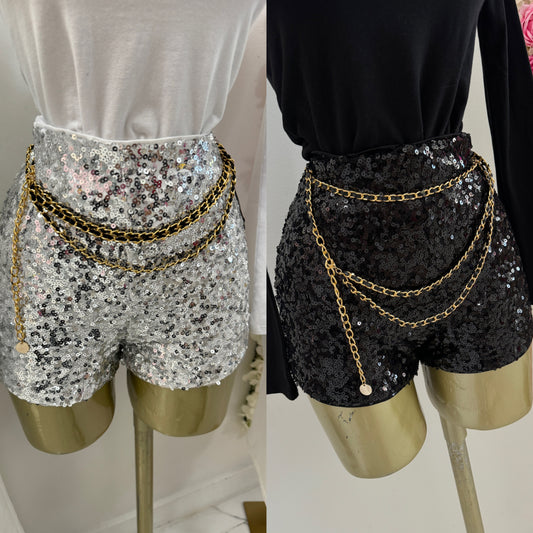 Sequin Belt Short